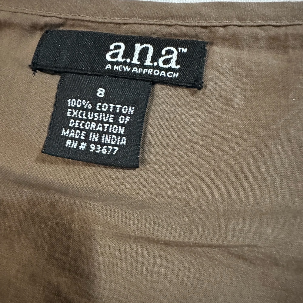 a.n.a A New Approach Skirt Womens Size 8 Embroidered 100% Cotton Tiered Lined - Picture 5 of 16